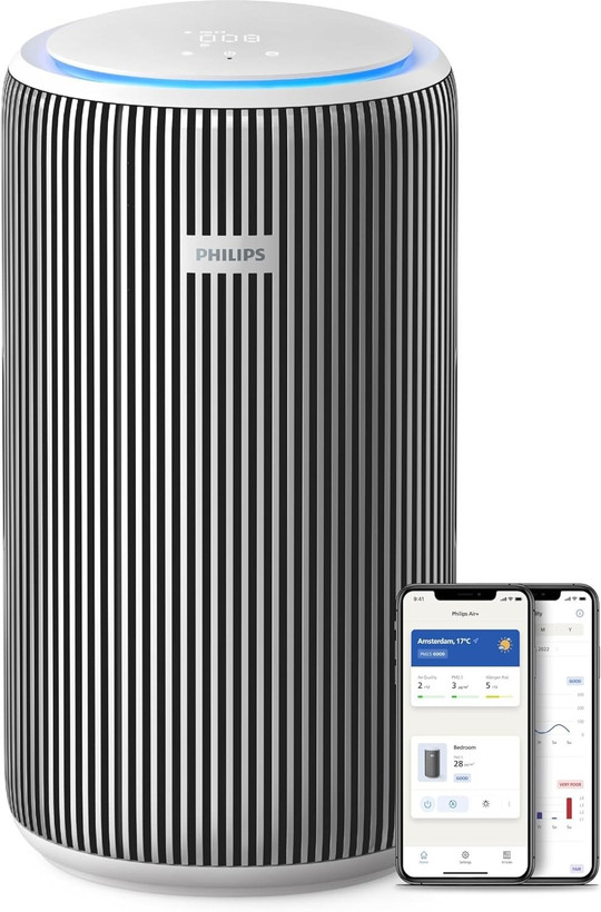 دستگاه تصفیه هوا فیلیپس مدل AC3220/10 با فیلتر HEPA و کربن فعال مناسب برای ۱۳۵ متر مربع
